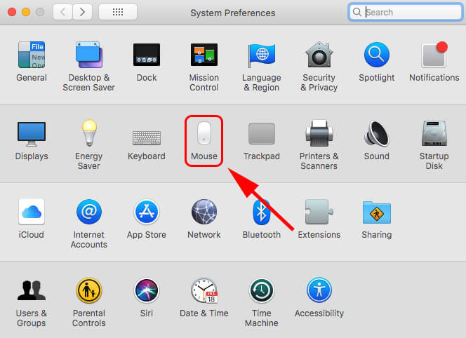 find mouse settings in system preferences