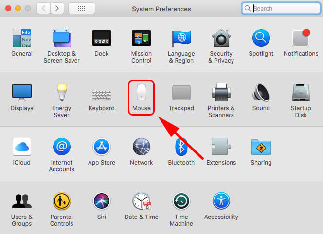 mac settings for usb mouse