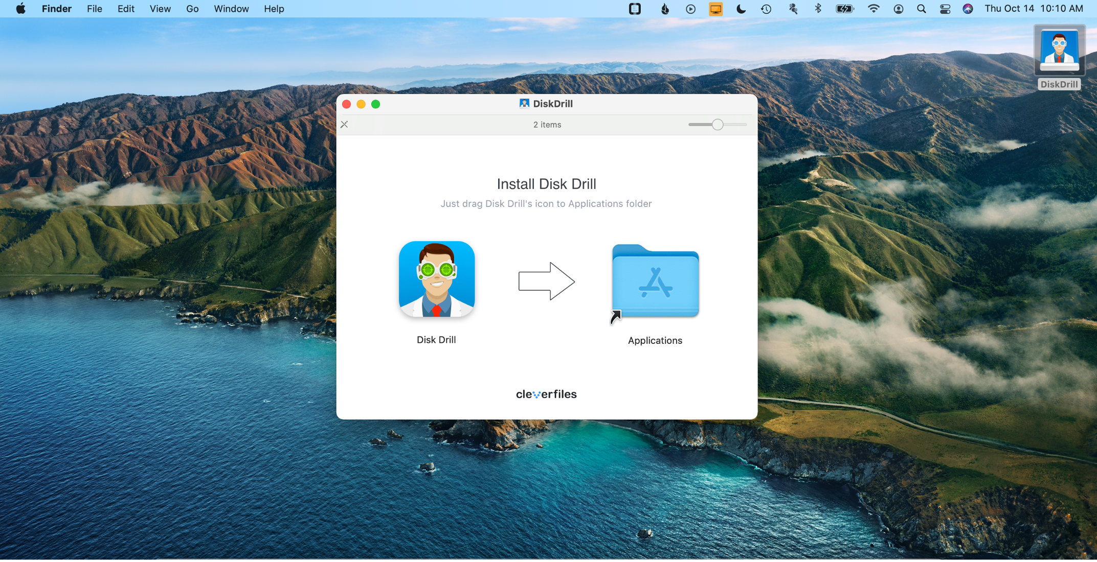 Install Disk Drill in your Applications for Mac partition recovery