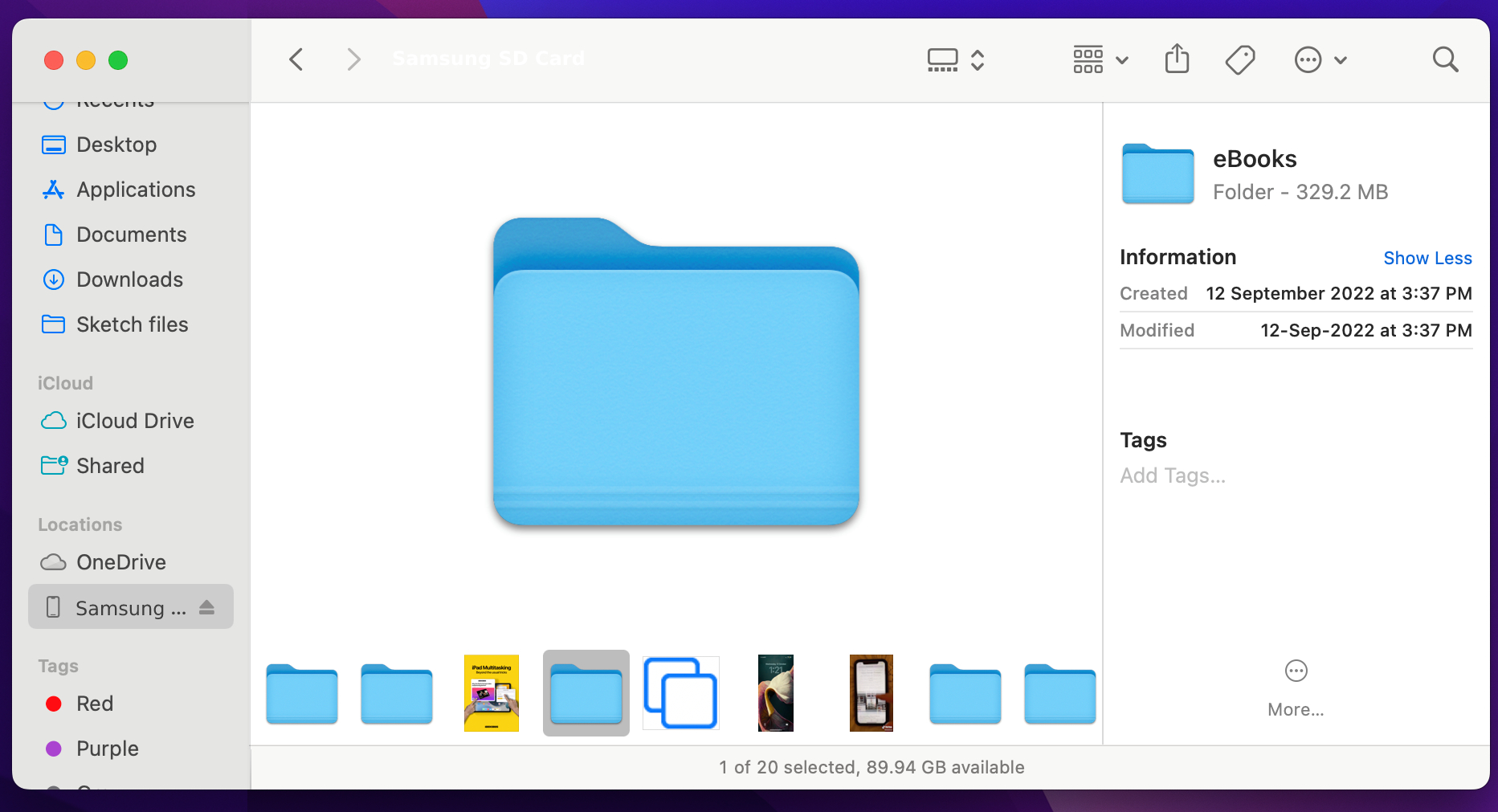 Use MicroSD to transfer photos from Samsung to Mac.