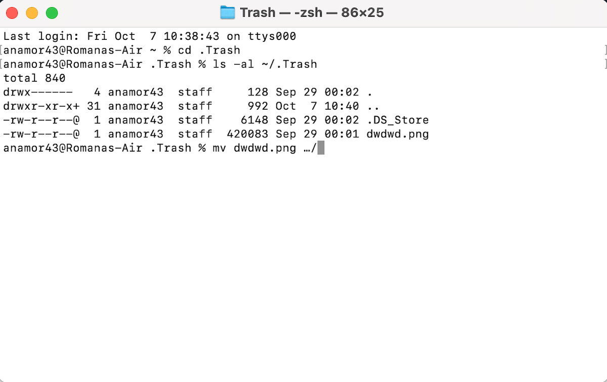 recover file from trash terminal 