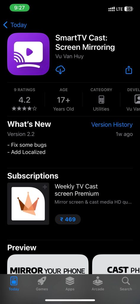 Download the SmartTV Cast app from the App Store