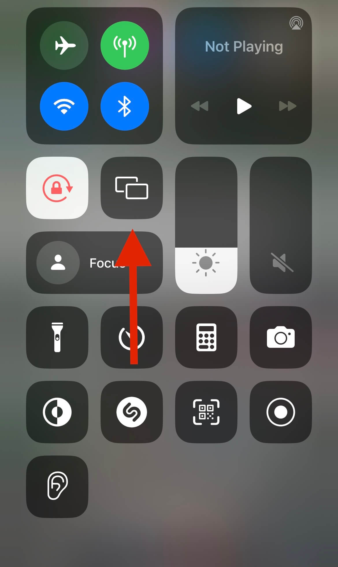 Screen Mirroring icon on iPhone