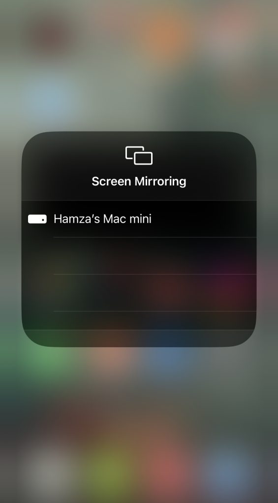 Built-in Screen Mirroring function on the iPhone