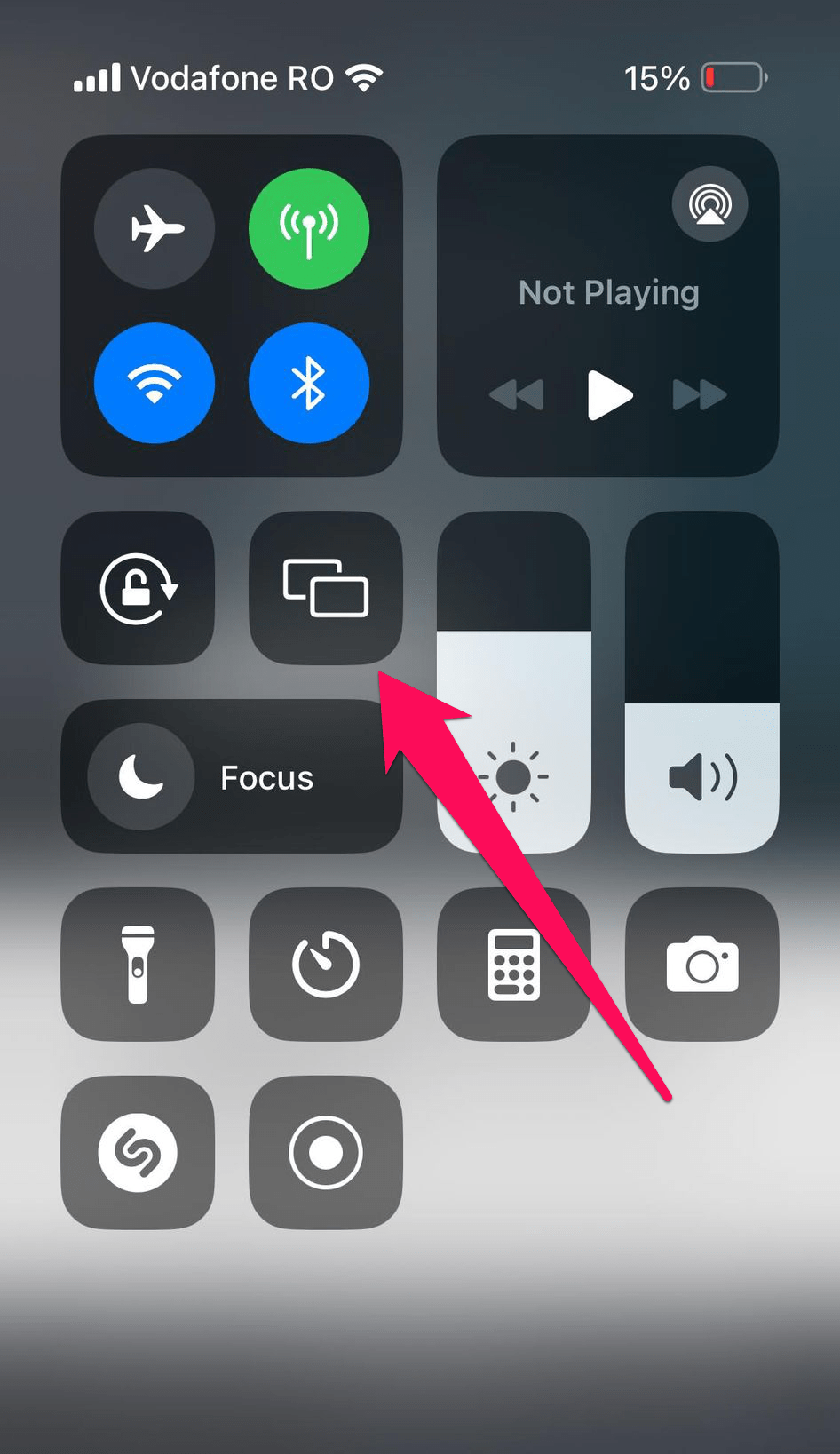 Tap on the AirPlay button on iPhone