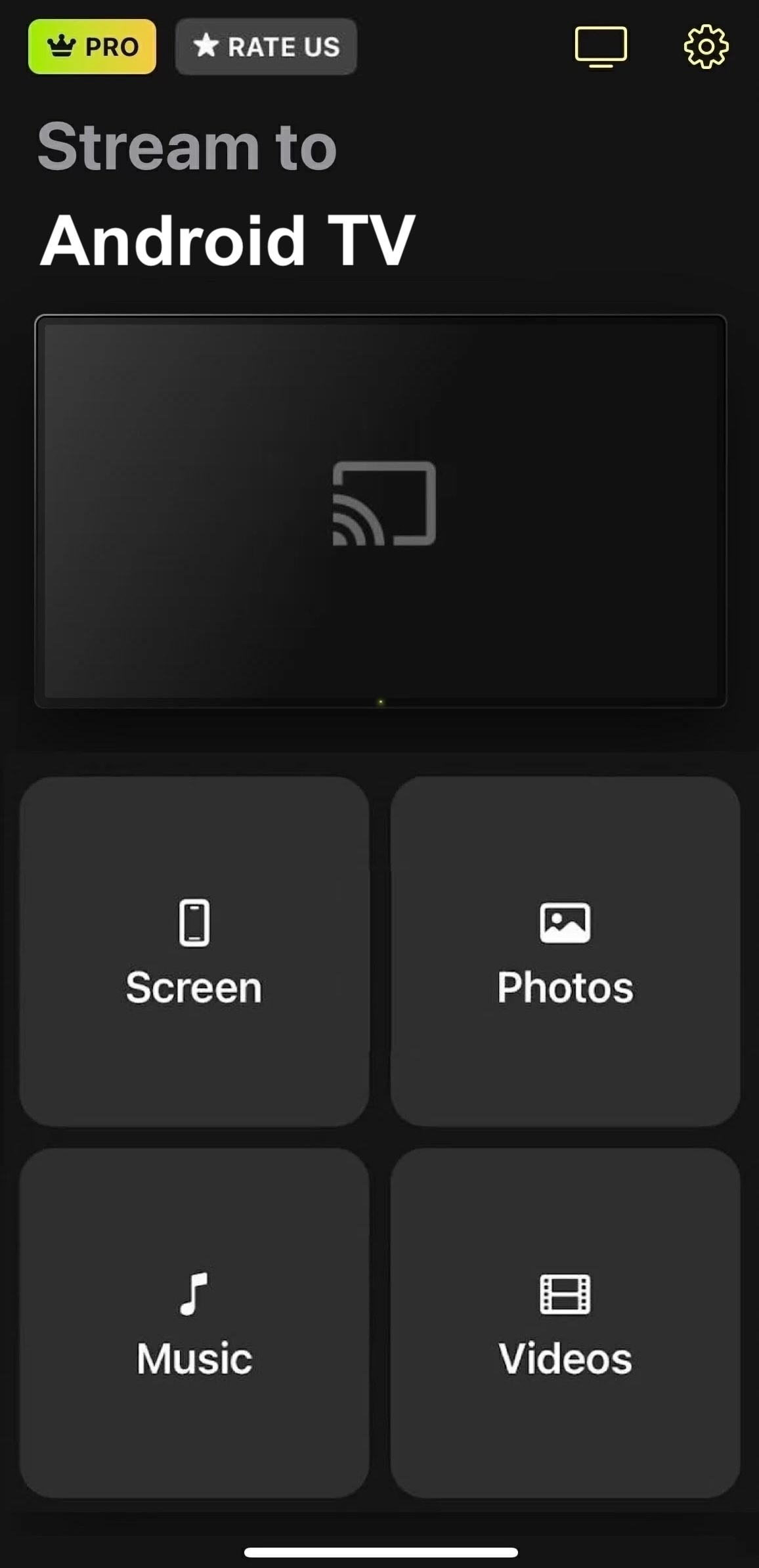 Tap on the Screen tile on DoCast