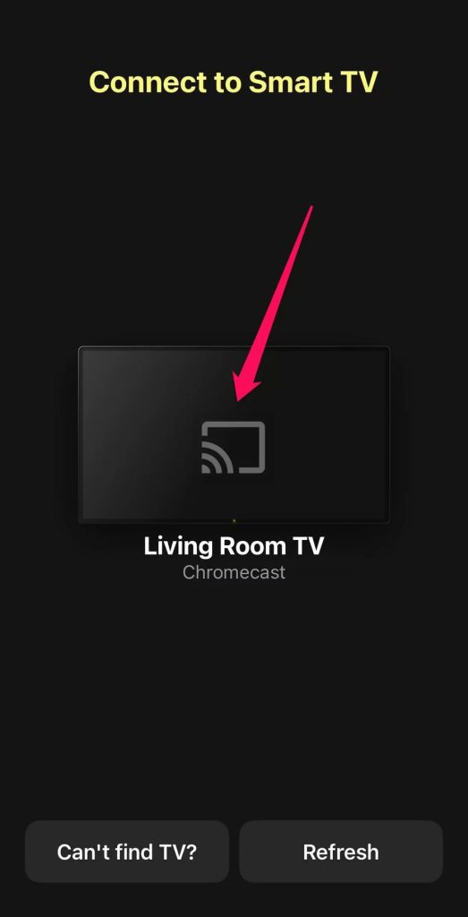 Select your Chromecast device in DoCast