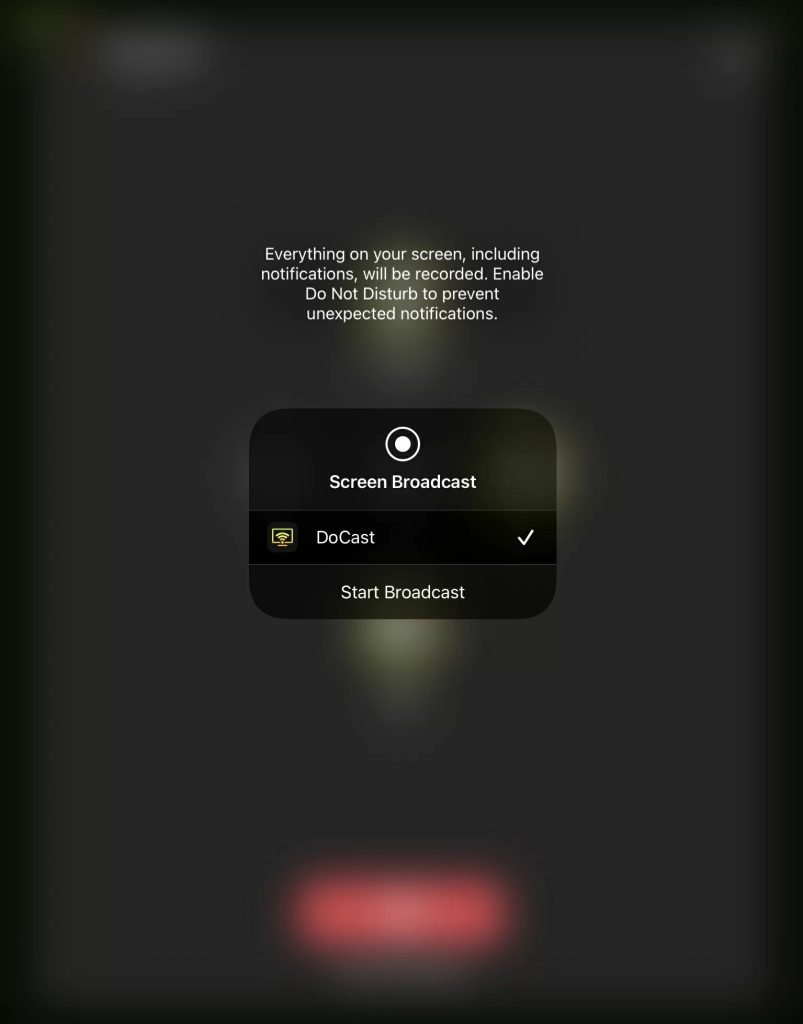 Broadcasting iPad's screen via DoCast