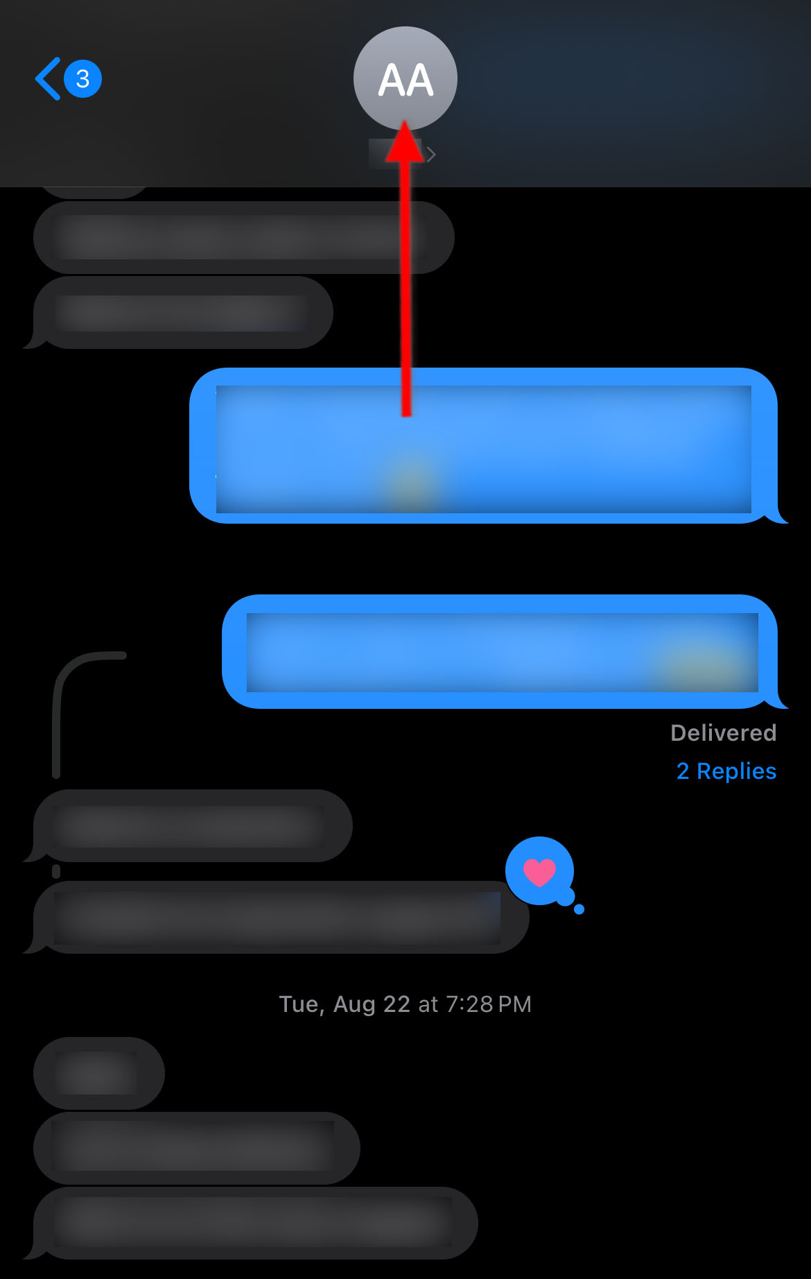 tap display picture of the conversation