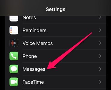 settings messages option