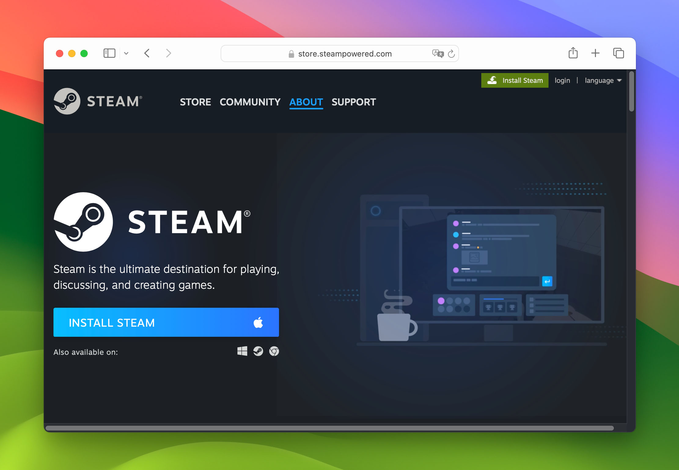 Steam website