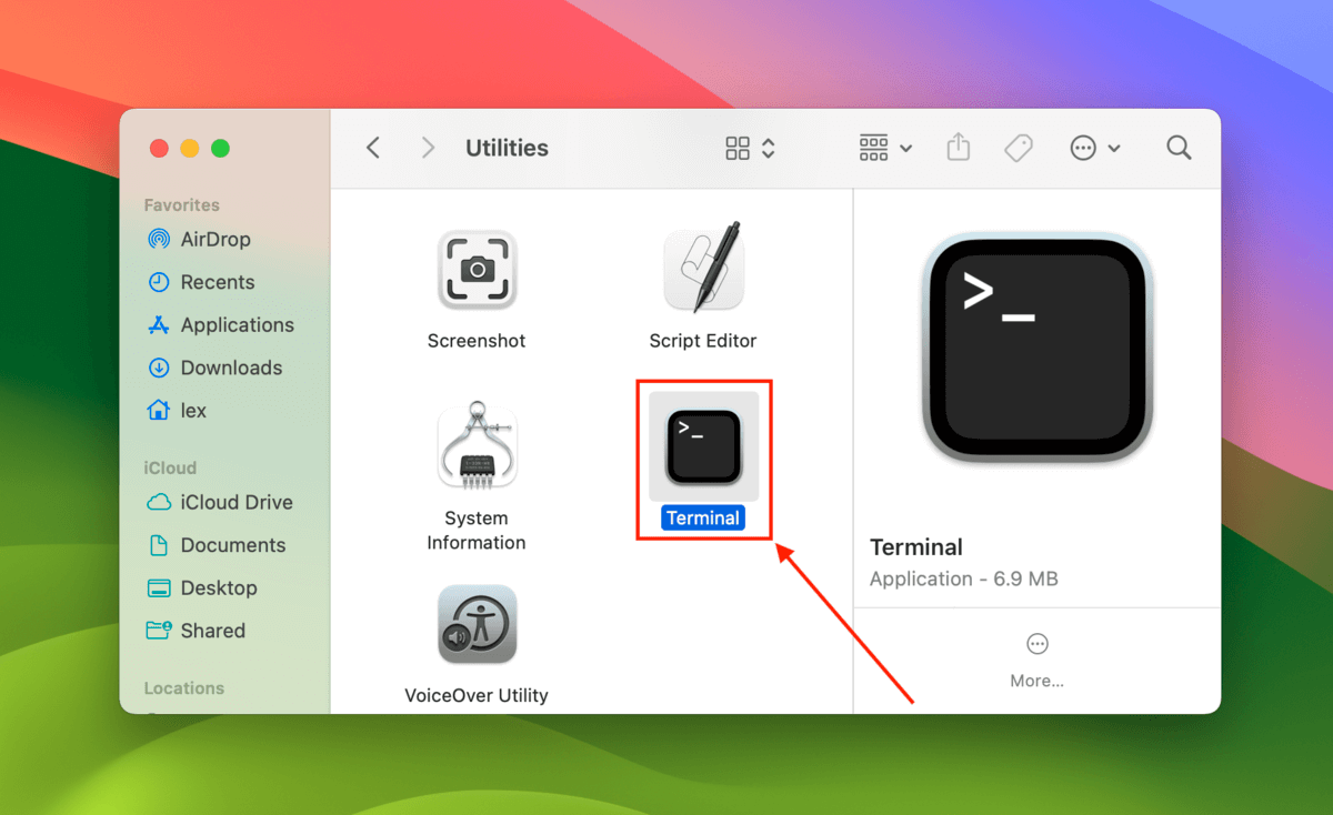 Terminal app icon in Finder