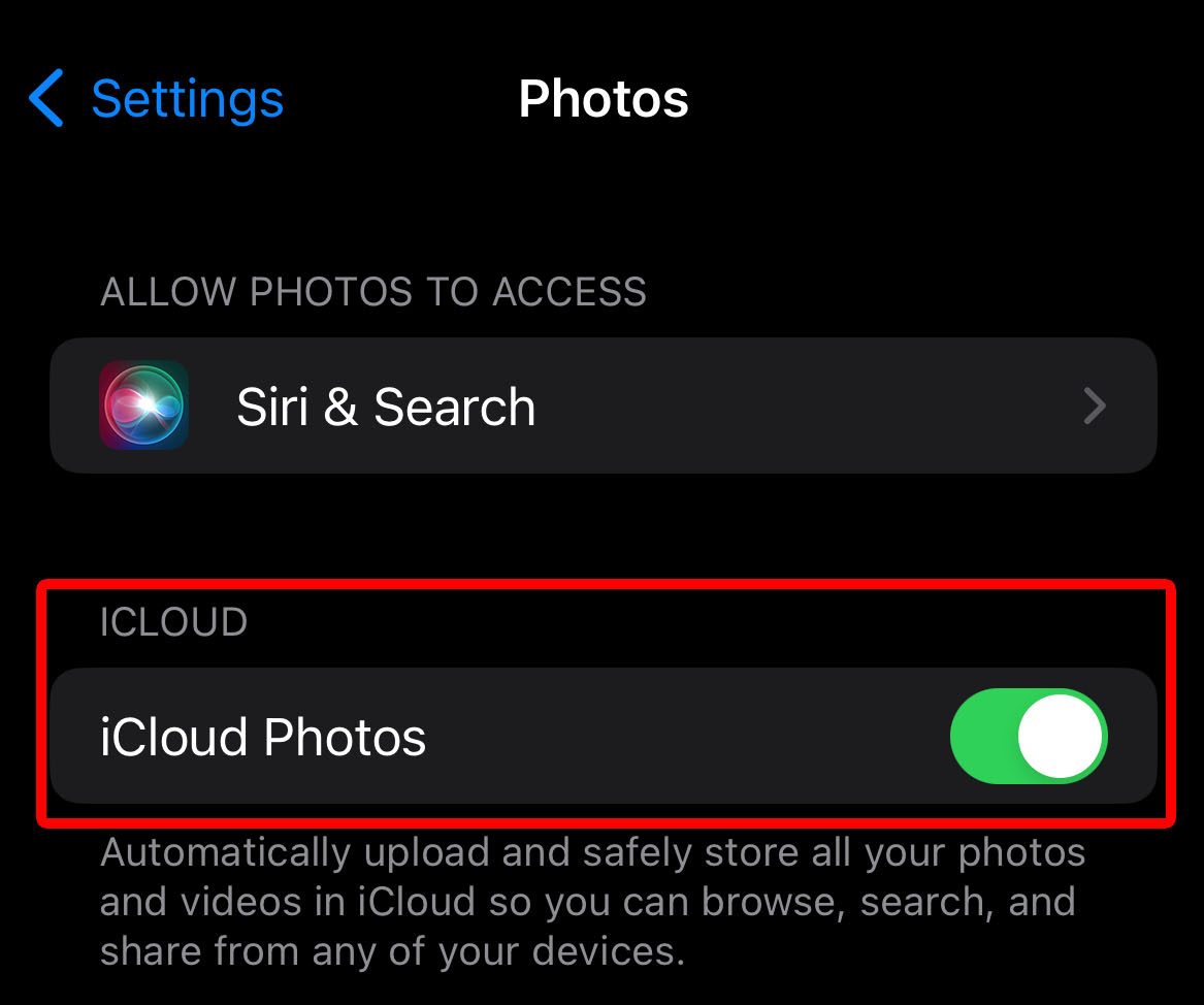 enable icloud photos