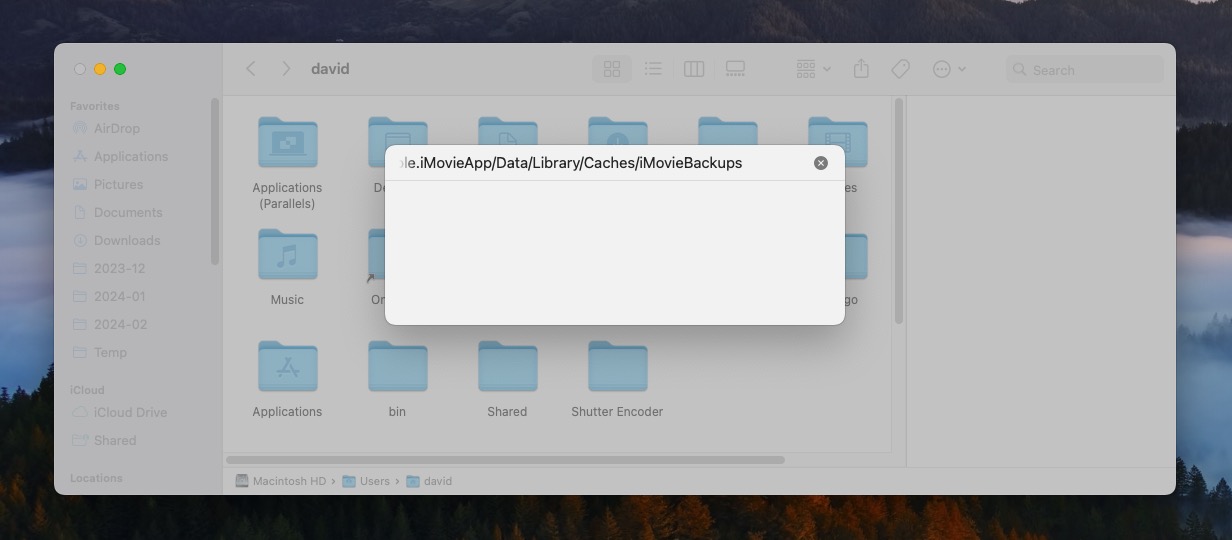 imoviebackups folder in finder