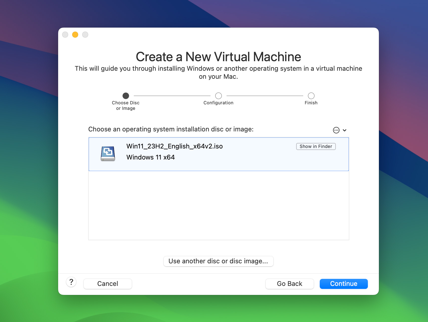 create new virtual machine in vmware fusion