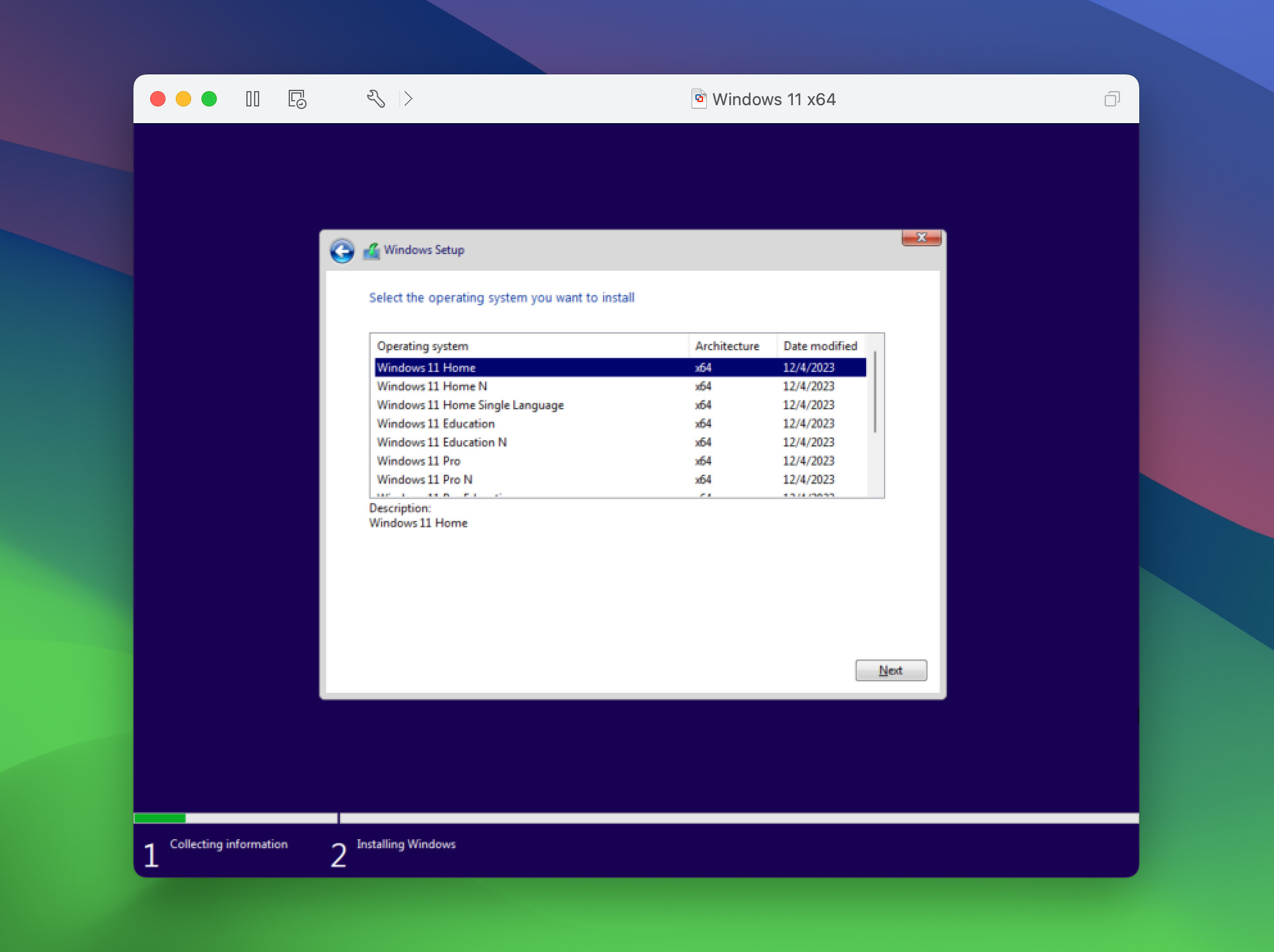 Install Windows in vmware fusion