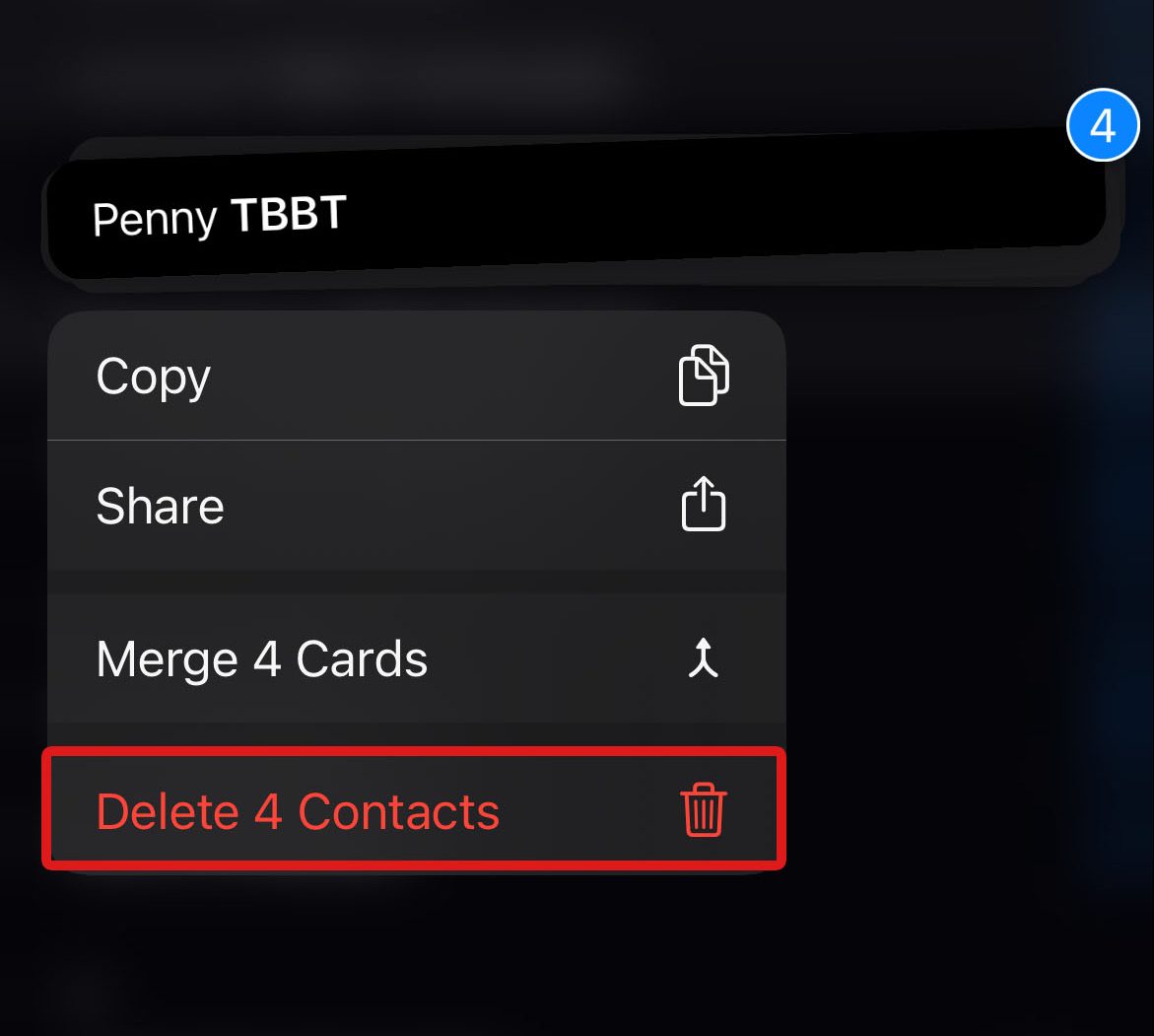 delete selected contacts