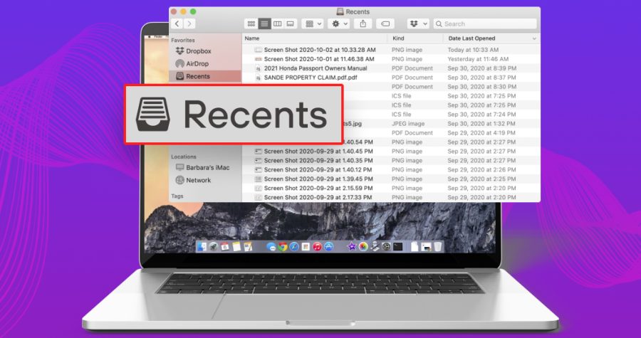 Clear Recents in Mac Finder