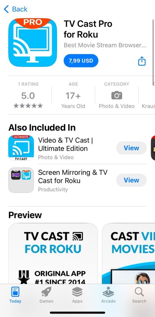 Download the TV Cast Pro for Roku app on your iPhone