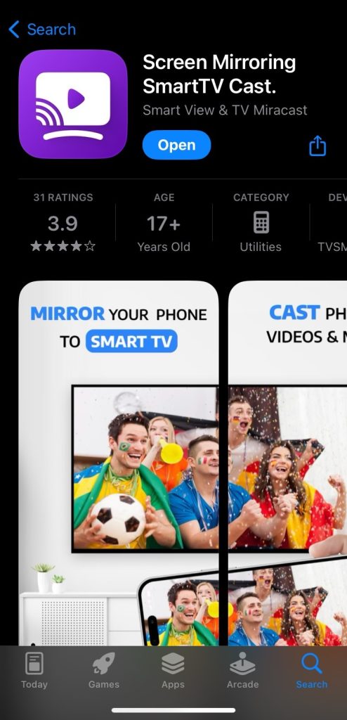 Download Screen Mirroring SmartTV Cast from the App Store